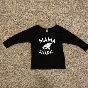 Mama Shark Off The Shoulder Crew Neck